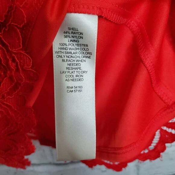 Eliza J Red Lace Sheath Dress knee length - Picture 3 of 12